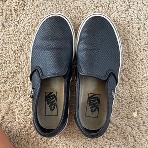 Black leather vans